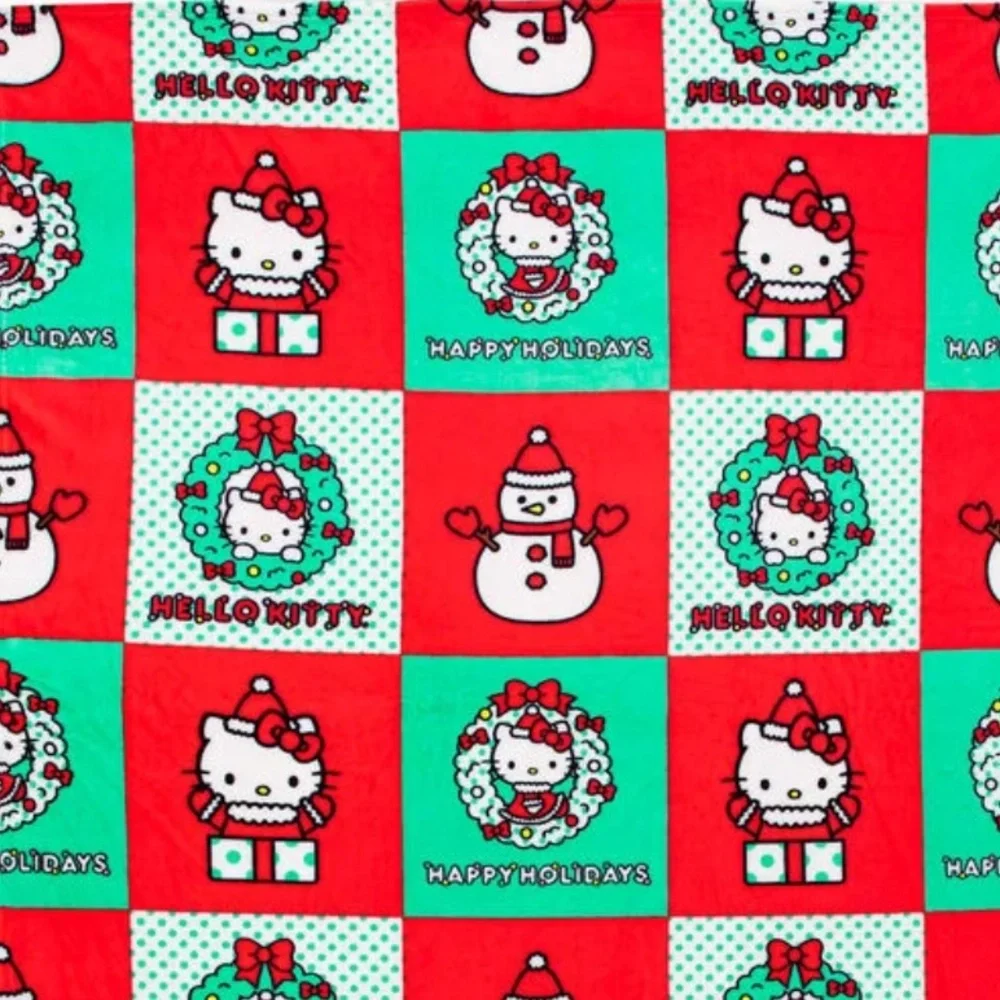 Hello Kitty Christmas Plush Silk Throw Blanket